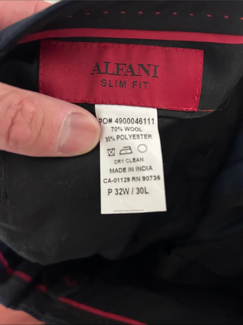 Alfani Navy Blue Men's Dress Pants - Slim Tailored